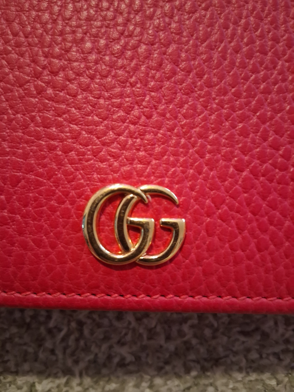 Gucci Hot Pink GG Marmont Leather Wallet on Chain - Picture 4 of 9